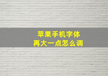 苹果手机字体再大一点怎么调