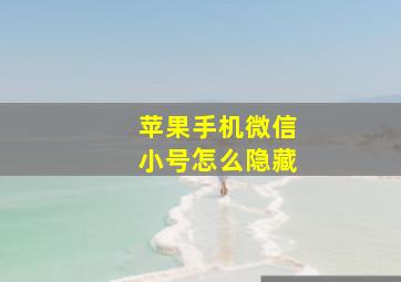 苹果手机微信小号怎么隐藏