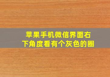 苹果手机微信界面右下角度看有个灰色的圈