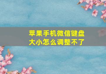 苹果手机微信键盘大小怎么调整不了