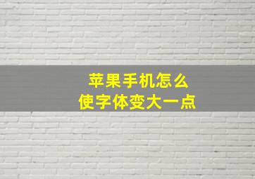 苹果手机怎么使字体变大一点