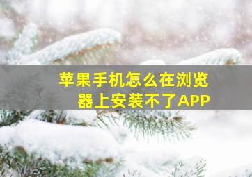 苹果手机怎么在浏览器上安装不了APP