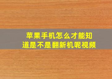 苹果手机怎么才能知道是不是翻新机呢视频