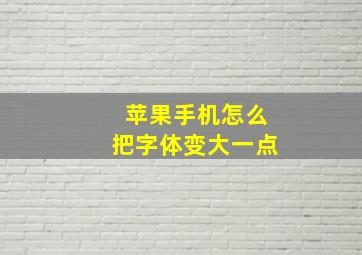 苹果手机怎么把字体变大一点