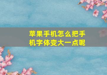 苹果手机怎么把手机字体变大一点呢