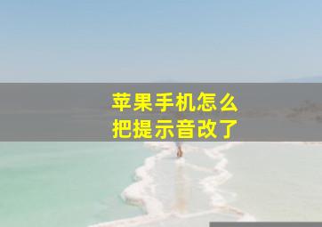 苹果手机怎么把提示音改了