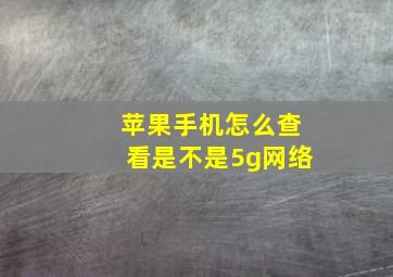 苹果手机怎么查看是不是5g网络