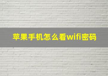 苹果手机怎么看wifi密码