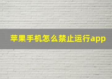 苹果手机怎么禁止运行app