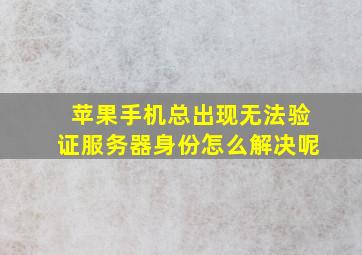 苹果手机总出现无法验证服务器身份怎么解决呢