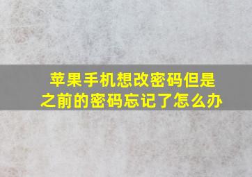 苹果手机想改密码但是之前的密码忘记了怎么办