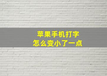 苹果手机打字怎么变小了一点