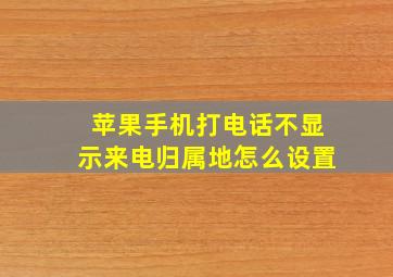 苹果手机打电话不显示来电归属地怎么设置