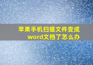 苹果手机扫描文件变成word文档了怎么办