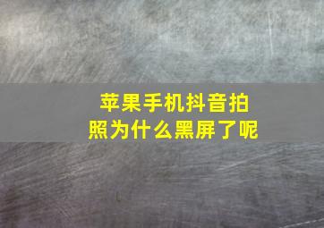 苹果手机抖音拍照为什么黑屏了呢