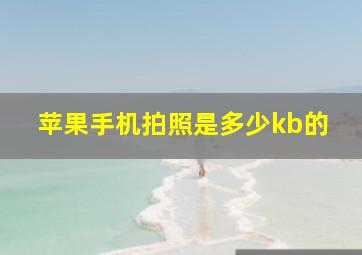 苹果手机拍照是多少kb的