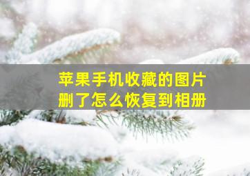 苹果手机收藏的图片删了怎么恢复到相册