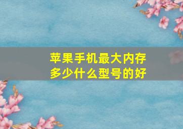 苹果手机最大内存多少什么型号的好