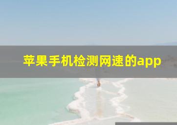 苹果手机检测网速的app