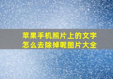 苹果手机照片上的文字怎么去除掉呢图片大全