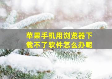 苹果手机用浏览器下载不了软件怎么办呢