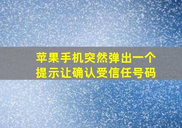 苹果手机突然弹出一个提示让确认受信任号码