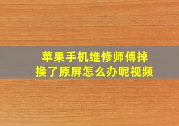 苹果手机维修师傅掉换了原屏怎么办呢视频