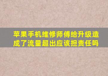 苹果手机维修师傅给升级造成了流量超出应该担责任吗