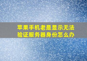 苹果手机老是显示无法验证服务器身份怎么办