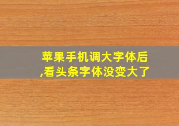 苹果手机调大字体后,看头条字体没变大了