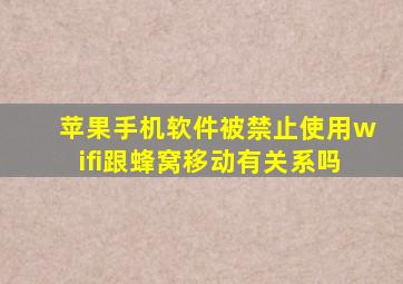 苹果手机软件被禁止使用wifi跟蜂窝移动有关系吗