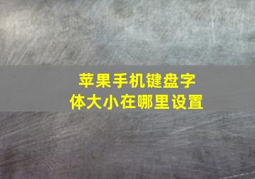 苹果手机键盘字体大小在哪里设置