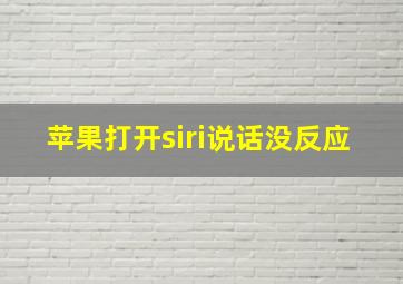 苹果打开siri说话没反应