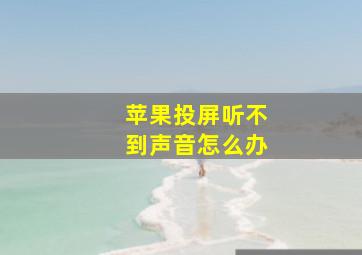 苹果投屏听不到声音怎么办