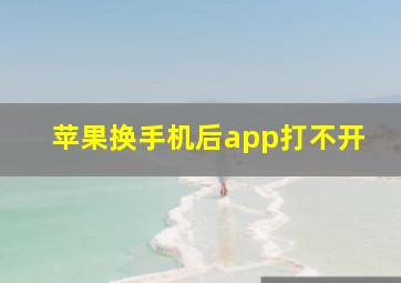 苹果换手机后app打不开