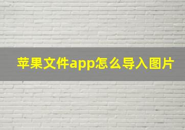 苹果文件app怎么导入图片