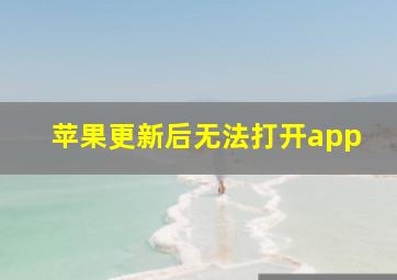 苹果更新后无法打开app