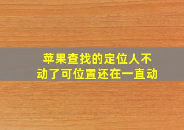 苹果查找的定位人不动了可位置还在一直动