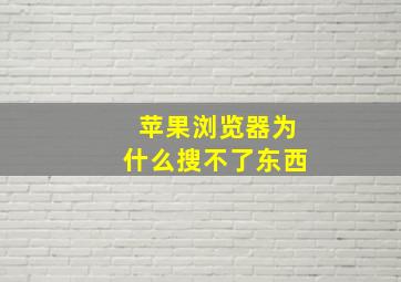 苹果浏览器为什么搜不了东西