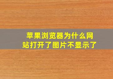 苹果浏览器为什么网站打开了图片不显示了