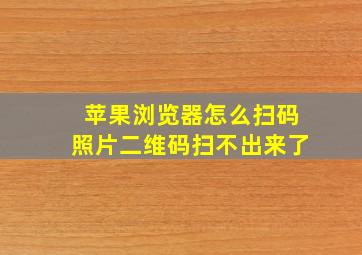 苹果浏览器怎么扫码照片二维码扫不出来了