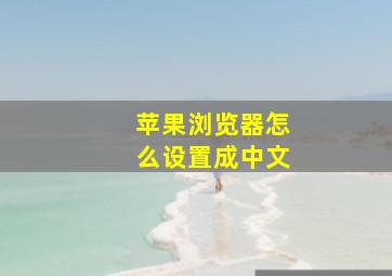 苹果浏览器怎么设置成中文