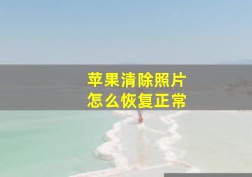 苹果清除照片怎么恢复正常