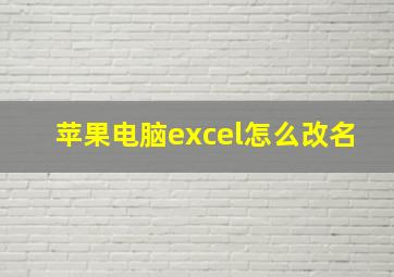 苹果电脑excel怎么改名