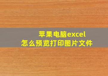 苹果电脑excel怎么预览打印图片文件