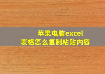 苹果电脑excel表格怎么复制粘贴内容