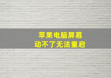 苹果电脑屏幕动不了无法重启