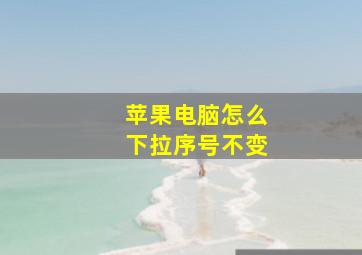 苹果电脑怎么下拉序号不变