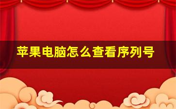 苹果电脑怎么查看序列号