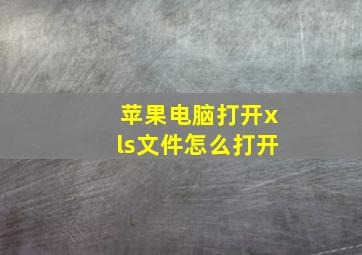 苹果电脑打开xls文件怎么打开